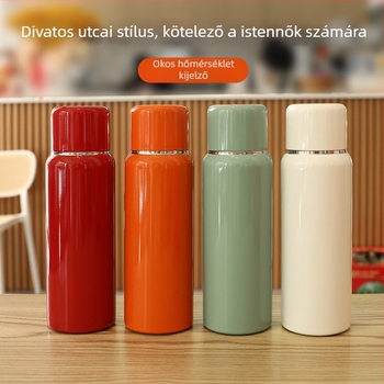 316 rozsdamentes acél belső, 201 rozsdamentes acél külső, vákuum szigetelés 6–12 óra, intelligens hőmérséklet-kijelző, testreszabható logó