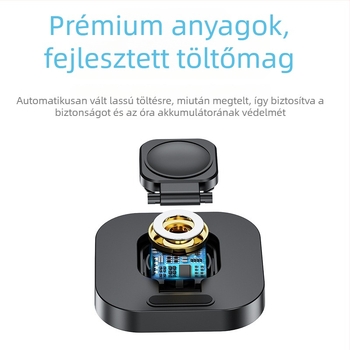 Apple Watch Series 3–6 és SE számára készülő összecsukható mágneses vezeték nélküli töltő, 5W kimenet, QC3.0