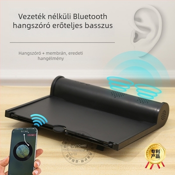 Lazy stand Bluetooth hangszóróval és telefonos képernyő nagyítóval, ABS + Fresnel lencse, testreszabható