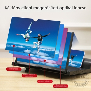 Lazy stand Bluetooth hangszóróval és telefonos képernyő nagyítóval, ABS + Fresnel lencse, testreszabható