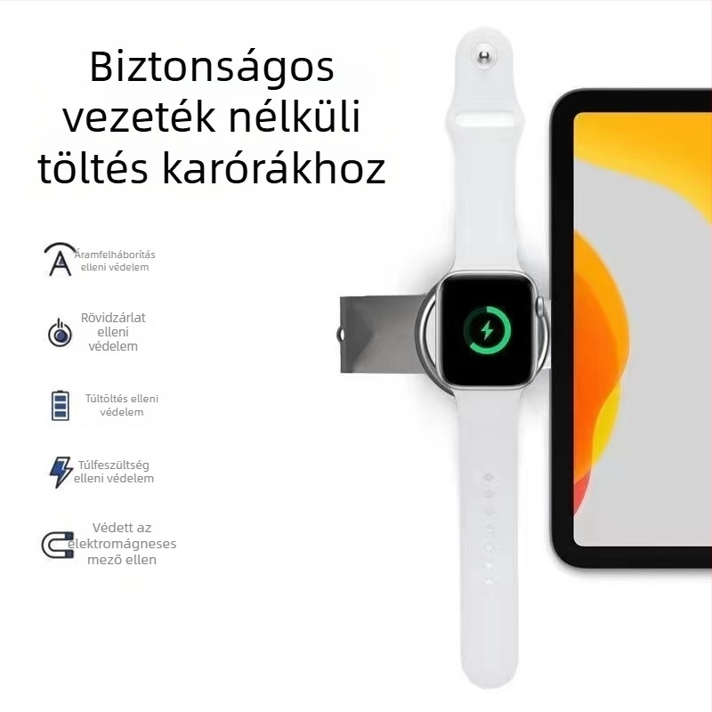 Vezeték nélküli töltő Samsung Galaxy Watchhoz – USB-C, mágneses töltés, QC3.0 gyorstöltés, 0,5–1 A, 3 W