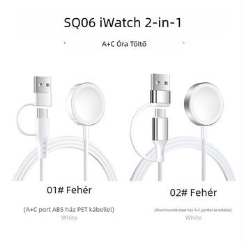 Apple Watch 2-in-1 USB-A/USB-C vezeték nélküli töltő alumíniumötvözetből, 5W kimenet