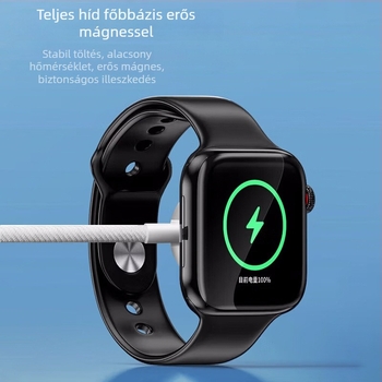 Apple Watchhoz készült vezeték nélküli töltő mágneses töltéssel, S10, PD protokoll, 0.5A, 2.5W, fonott kábel