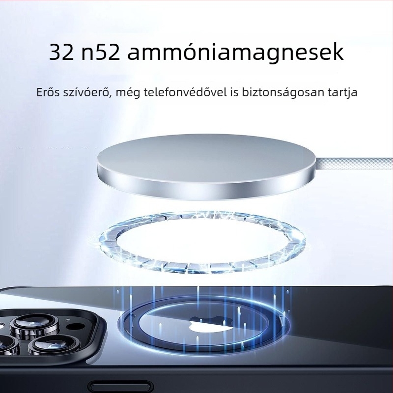 Ultra vékony 25W-os vezeték nélküli töltő alumíniumötvözetből, Qi 2.2, gyors töltés magnetikus kábelrel, hordozható