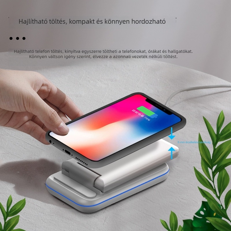Guanyu 3-in-1 vezeték nélküli töltő, 18W, QC3.0, USB-C, Qi tanúsítvány, kompatibilis Apple 12/13
