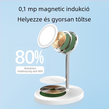 2 az 1-ben mágneses állvány és 15W vezeték nélküli töltő, PD gyorstöltés, kompatibilis az iPhone 15 sorozatával