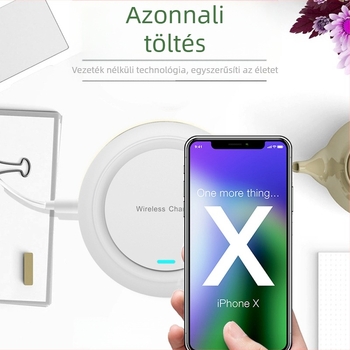 Asztali vezeték nélküli töltő 15W, gyors töltés Apple iPhonehoz, QC3.0, kimenet 1.66 A