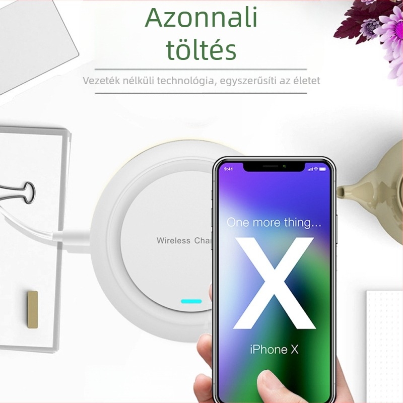 Asztali vezeték nélküli töltő 15W, gyors töltés Apple iPhonehoz, QC3.0, kimenet 1.66 A
