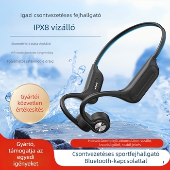 Csontvezetéses Bluetooth fülhallgató, 32GB beépített memória, IPX8 vízálló, 8+ órás üzemidő, Bluetooth 5.4