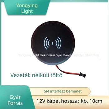 Beépített asztali vezeték nélküli töltő, 12V bemenet, 2A kimenet, 15W max