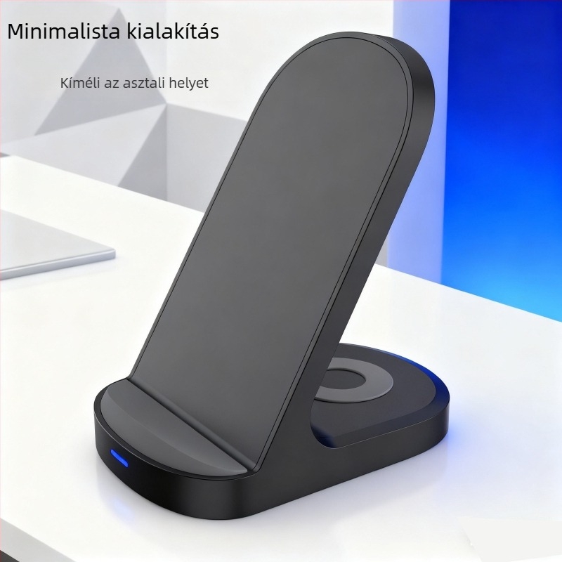Vezeték nélküli töltő 15W gyors töltéssel, egyszerre tölti a hallgatókat és a telefonokat, 2A kimenet, QC 3.0