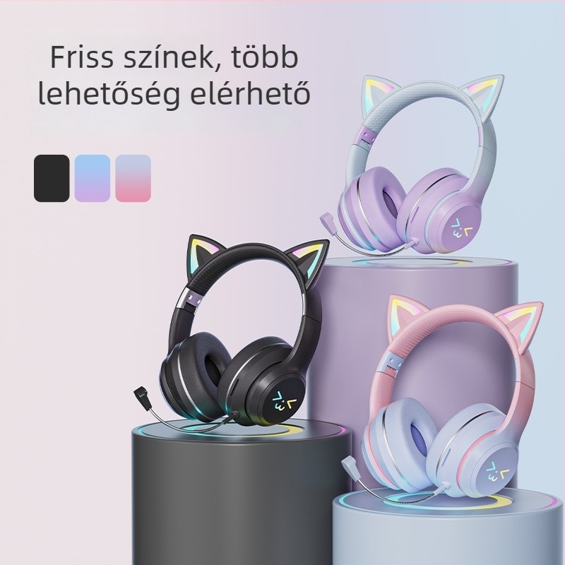 JST-BT035D Fejre szerelt Bluetooth headset, összecsukható, kártya-nyílás, sztereó, Bluetooth 5.3, 10 m hatótáv, >8 h üzemidő, IPX4