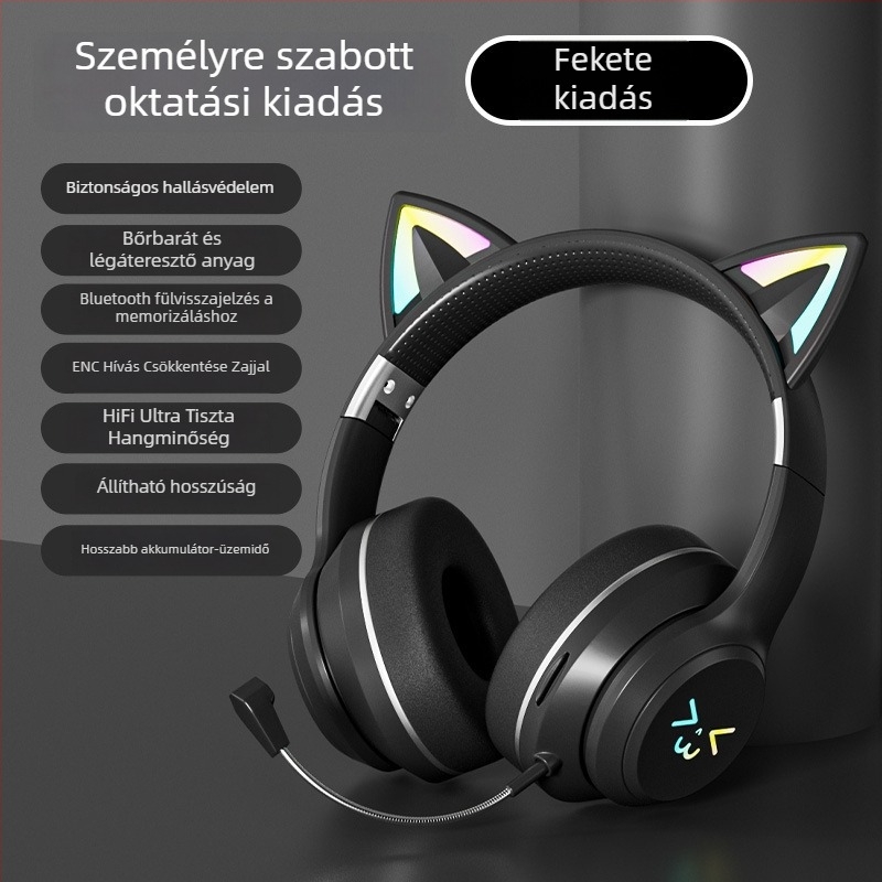 JST-BT035D Fejre szerelt Bluetooth headset, összecsukható, kártya-nyílás, sztereó, Bluetooth 5.3, 10 m hatótáv, >8 h üzemidő, IPX4