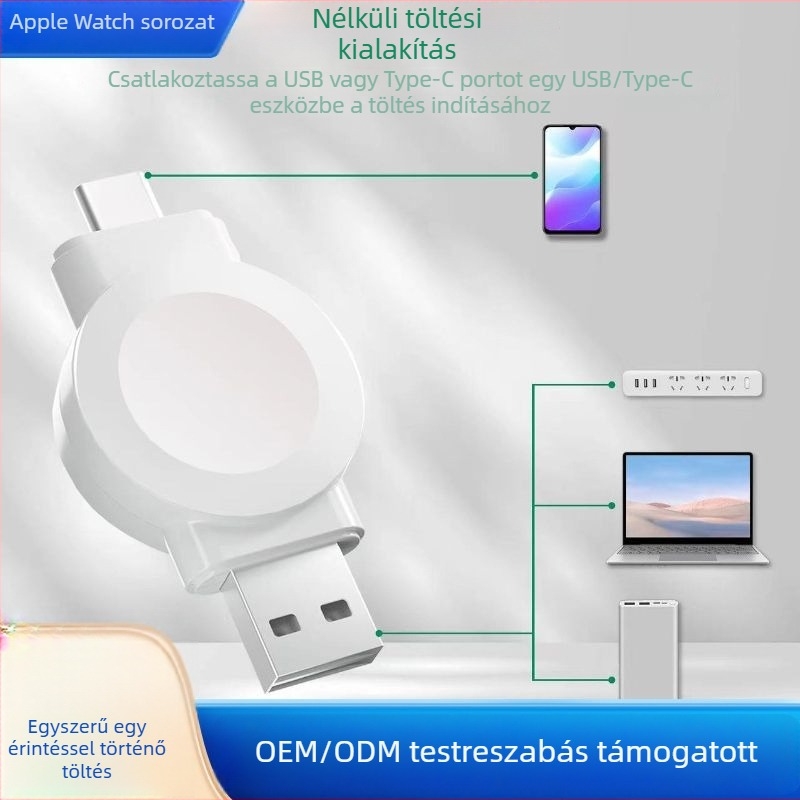 Apple Watch vezeték nélküli töltő mágneses töltéshez USB-C felület — PD protokoll, 5W kimenet