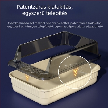Félzárt extralarge macskaalomtál, fröccsenés elleni