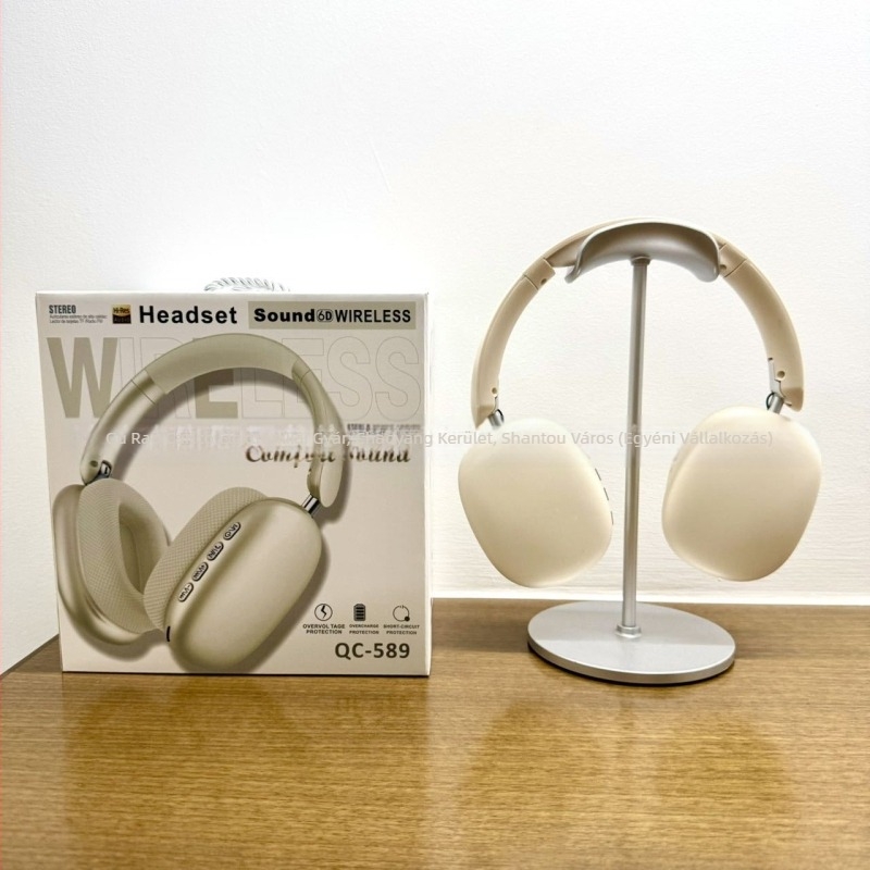 QC-589 Vezeték nélküli over-ear fejhallgató Bluetooth 5.3 (10 m hatótávolság, PC+ABS, 0–4 óra üzemidő)
