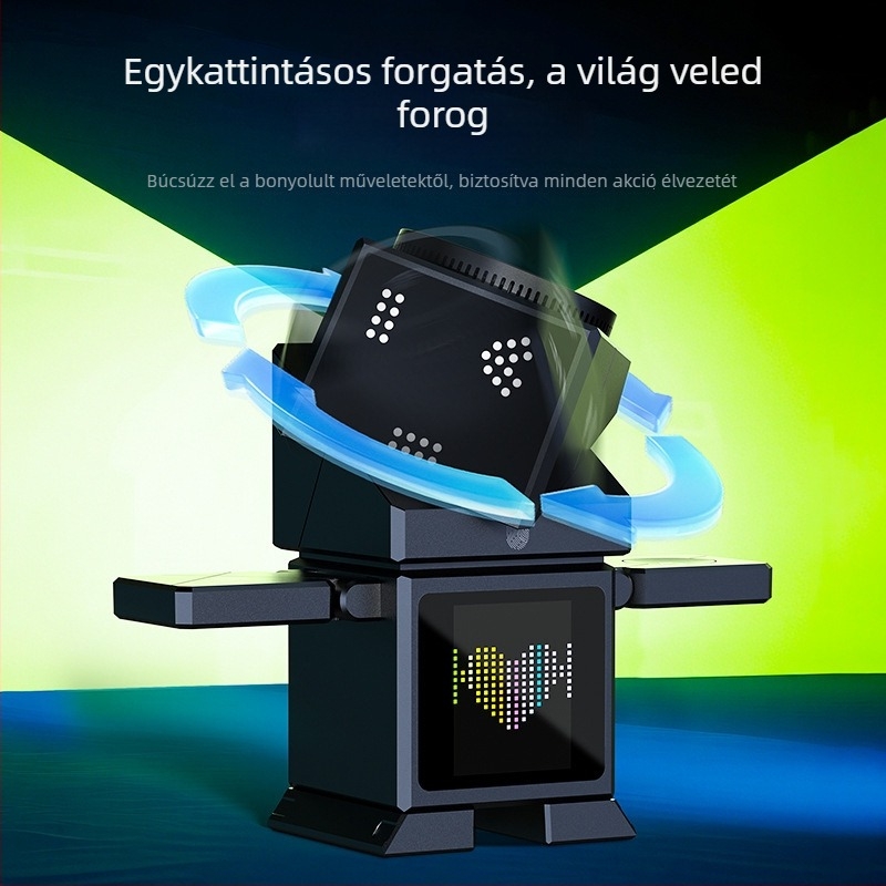 Qi2.2 multifunkcionális forgó vezeték nélküli töltő, 25W gyors töltés, érintőképernyős kijelző, mágneses töltés