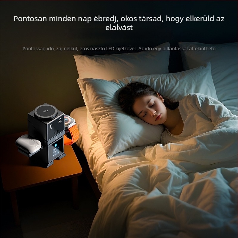 Qi2.2 multifunkcionális forgó vezeték nélküli töltő, 25W gyors töltés, érintőképernyős kijelző, mágneses töltés