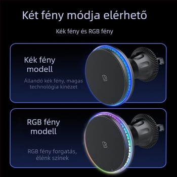 Apple iPhone-hoz mágneses autós vezeték nélküli töltő – 15W gyors töltés, QC3.0, kimenet 9V2A