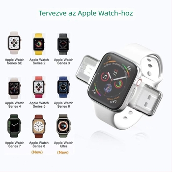 O-DREAM Univerzális mágneses vezeték nélküli töltő Apple Watch Gen 3–9-hez, PD gyors töltés, 3.5W kimenet, maximális 5W