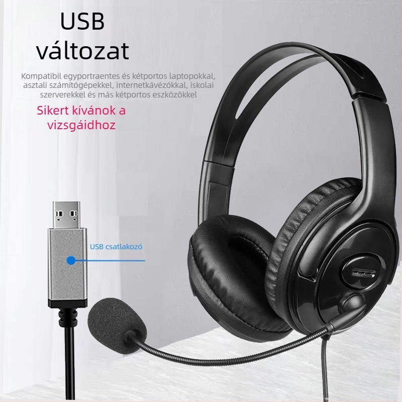 Fejhallgató fejre rögzített dizájnnal, 3,5 mm-es csatlakozóval, vezetékes, OEM feldolgozás, testreszabható logó