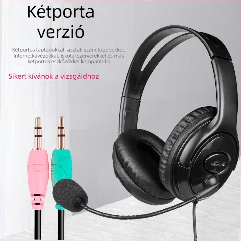 Fejhallgató fejre rögzített dizájnnal, 3,5 mm-es csatlakozóval, vezetékes, OEM feldolgozás, testreszabható logó