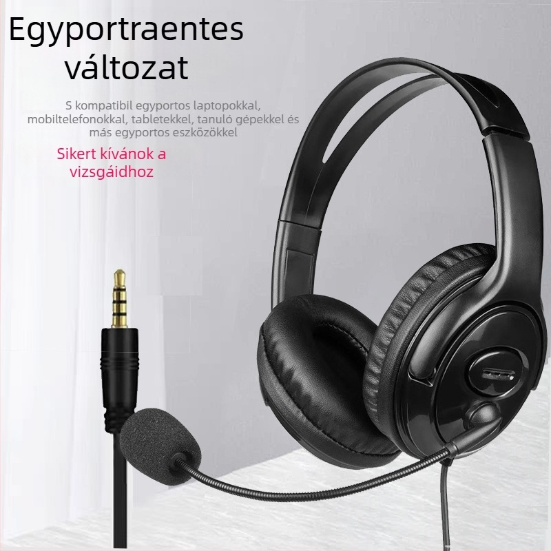 Fejhallgató fejre rögzített dizájnnal, 3,5 mm-es csatlakozóval, vezetékes, OEM feldolgozás, testreszabható logó