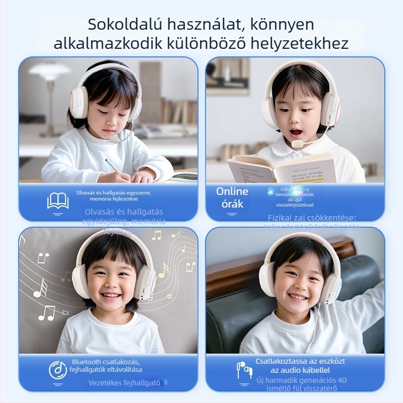 Bluetooth fejhallgató ANC-vel általános iskolásoknak — Gen 3 MF-T30, fejre rögzíthető, recitációs tanulás