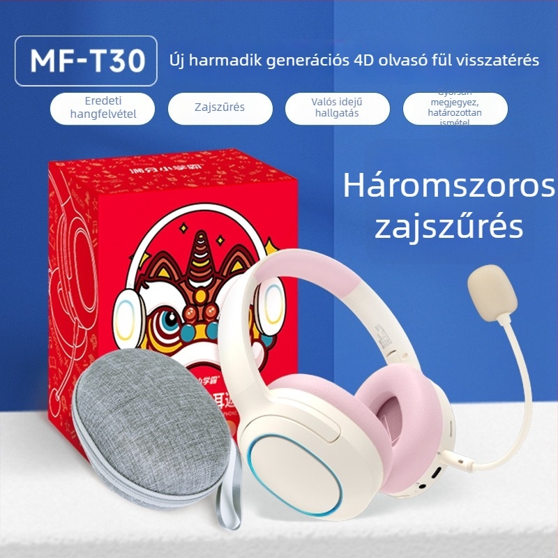 Bluetooth fejhallgató ANC-vel általános iskolásoknak — Gen 3 MF-T30, fejre rögzíthető, recitációs tanulás