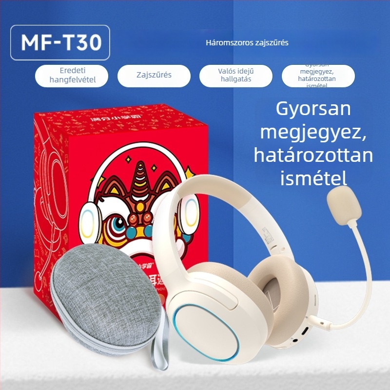 Bluetooth fejhallgató ANC-vel általános iskolásoknak — Gen 3 MF-T30, fejre rögzíthető, recitációs tanulás