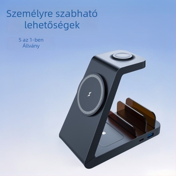 Öt az egyben mágneses töltőállvány Apple iPhone és iPad készülékekhez – Teljesítmény 36W, QC3.0 gyorstöltés, mágneses töltés, kimenet 9V2A