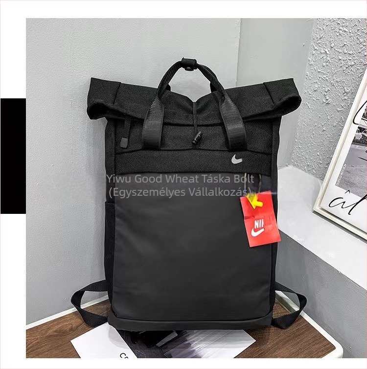 Unisex nylon laptop hátizsák, 20–35L, street style, légpárnás vállpántok