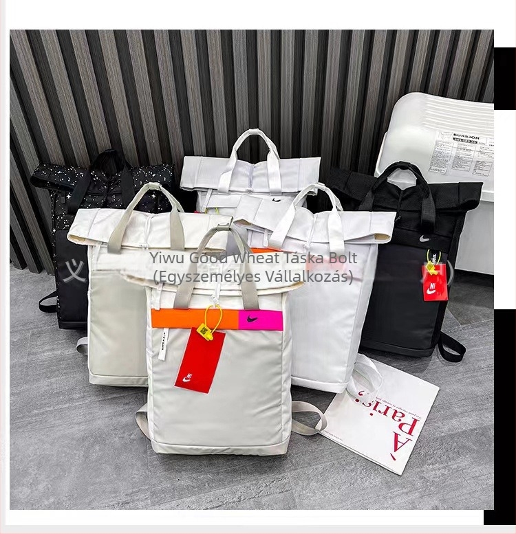 Unisex nylon laptop hátizsák, 20–35L, street style, légpárnás vállpántok