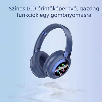 Fejre szerelhető Bluetooth fejhallgató kijelzővel – vezeték nélküli irodai zene, 10 m hatótáv, Bluetooth 5.4, akkumulátor élettartam több mint 8 óra, sztereó hang