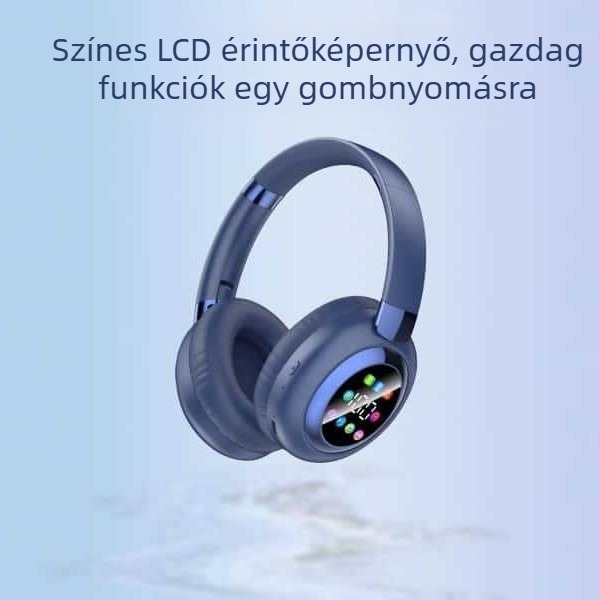 Fejre szerelhető Bluetooth fejhallgató kijelzővel – vezeték nélküli irodai zene, 10 m hatótáv, Bluetooth 5.4, akkumulátor élettartam több mint 8 óra, sztereó hang