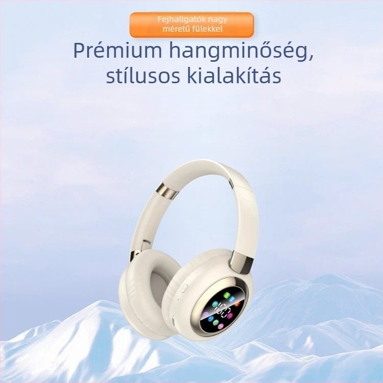Fejre szerelhető Bluetooth fejhallgató kijelzővel – vezeték nélküli irodai zene, 10 m hatótáv, Bluetooth 5.4, akkumulátor élettartam több mint 8 óra, sztereó hang