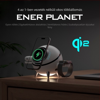 3-az-1-ben mágneses vezeték nélküli töltőállomás telefonhoz, órához és fülhallgatókhoz - CBT-60Q, QI2 hitelesítés, PD gyors töltés, 20W kimenet
