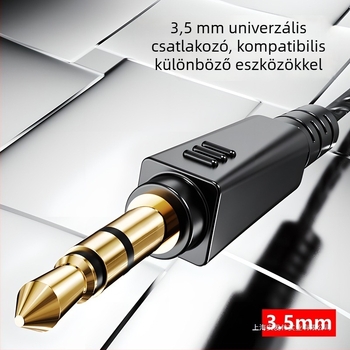 Vezetékes fülmonitorozó fejhallgató streamekhez, dedikált fülmonitor a számítógépes hangkártyával, 3,5 mm, 20–20000 Hz, 16 Ω