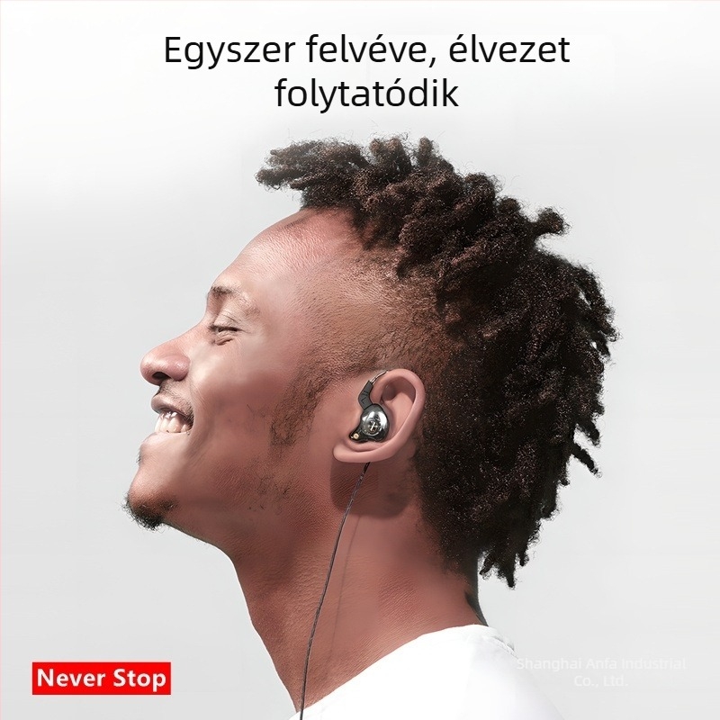 Vezetékes fülmonitorozó fejhallgató streamekhez, dedikált fülmonitor a számítógépes hangkártyával, 3,5 mm, 20–20000 Hz, 16 Ω
