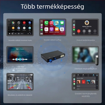 Vezeték nélküli CarPlay/Android Auto adapter Audihoz - EC13-C, kettős magos CPU, 1GB RAM, vezeték nélküli interfész, kapacitív érintőképernyő