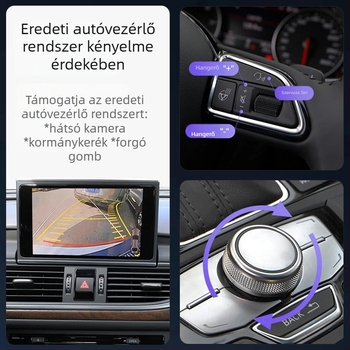 Vezeték nélküli CarPlay/Android Auto adapter Audihoz - EC13-C, kettős magos CPU, 1GB RAM, vezeték nélküli interfész, kapacitív érintőképernyő