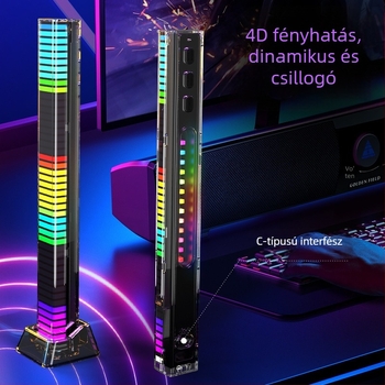 3D RGB hang-aktivált fény, hangvezérléssel, autó belső atmoszférikus világítás zenei ritmusokhoz