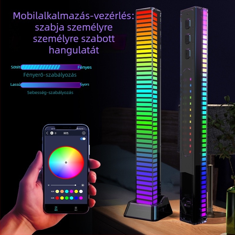 3D RGB hang-aktivált fény, hangvezérléssel, autó belső atmoszférikus világítás zenei ritmusokhoz