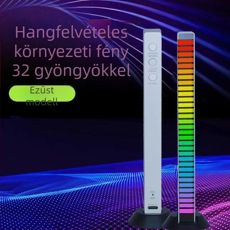 Négyszögletes RGB LED környezeti fény hangvezérléssel és zenés ritmussal, USB-tápellátás, akril lámpa