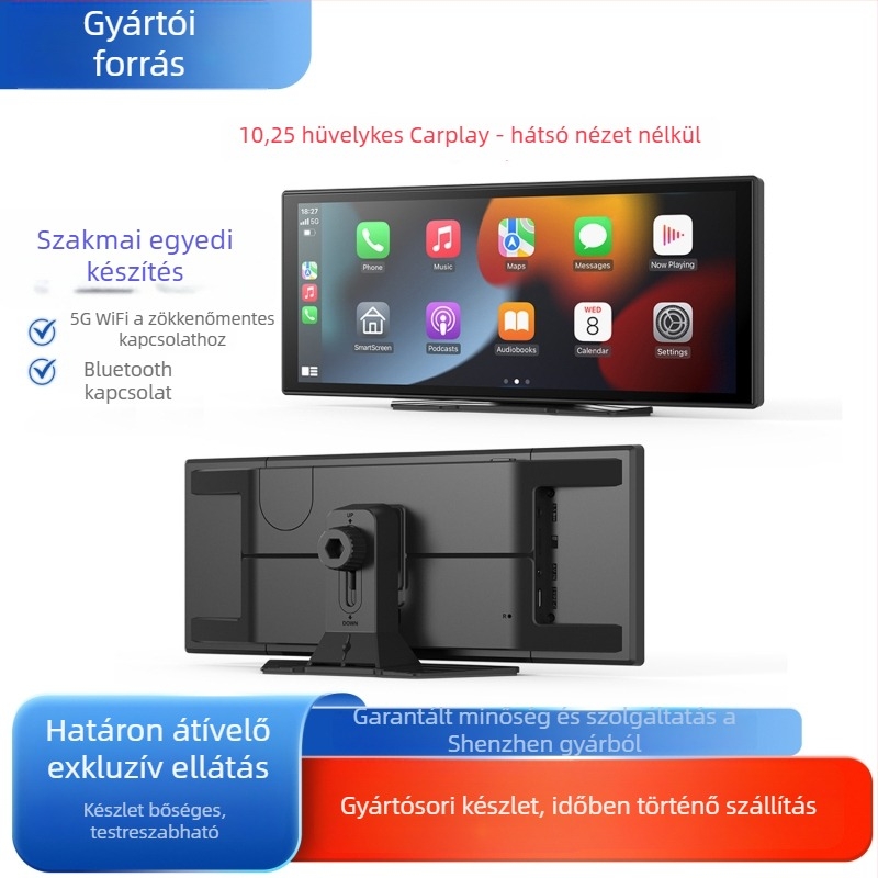 Vezeték nélküli CarPlay dash kamera CP13, 1080p, Android OS, kapacitív érintőképernyő, univerzális kompatibilitás