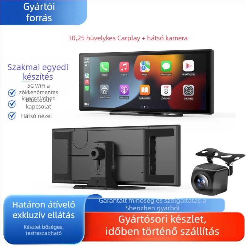 Vezeték nélküli CarPlay dash kamera CP13, 1080p, Android OS, kapacitív érintőképernyő, univerzális kompatibilitás