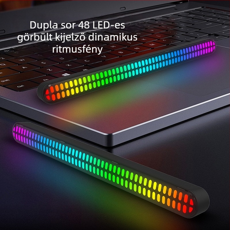 Ritmikus környezeti világítás hangreakcióval az autó belső teréhez és az asztali számítógéphez, alkalmazásvezérlés, Type-C tápegység, okos fény