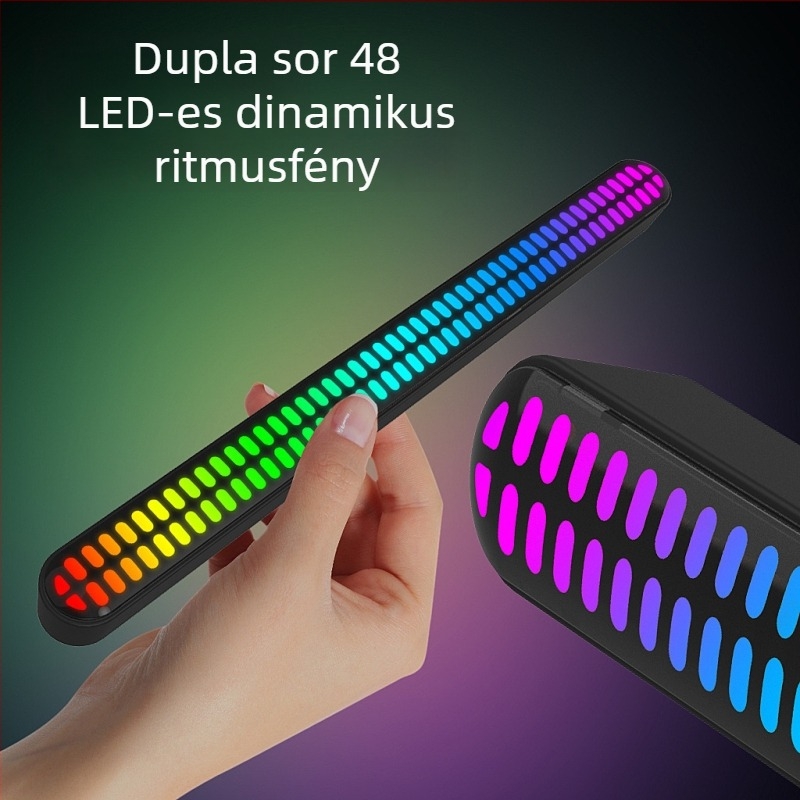 Ritmikus környezeti világítás hangreakcióval az autó belső teréhez és az asztali számítógéphez, alkalmazásvezérlés, Type-C tápegység, okos fény