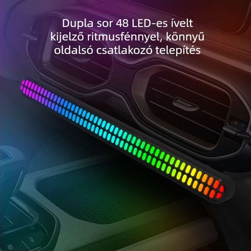 Ritmikus környezeti világítás hangreakcióval az autó belső teréhez és az asztali számítógéphez, alkalmazásvezérlés, Type-C tápegység, okos fény