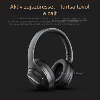 Aktív zajszűrős vezeték nélküli fejhallgatók, Bluetooth 5.4, 8 órás akkumulátor, összecsukható, testreszabható logó